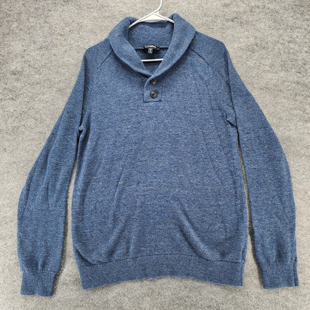Express Sweater Mens Medium Long Sleeve Blue Cardigan